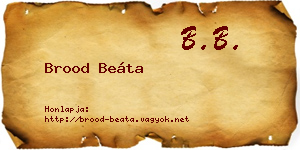 Brood Beáta névjegykártya