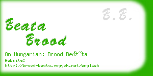 beata brood business card
